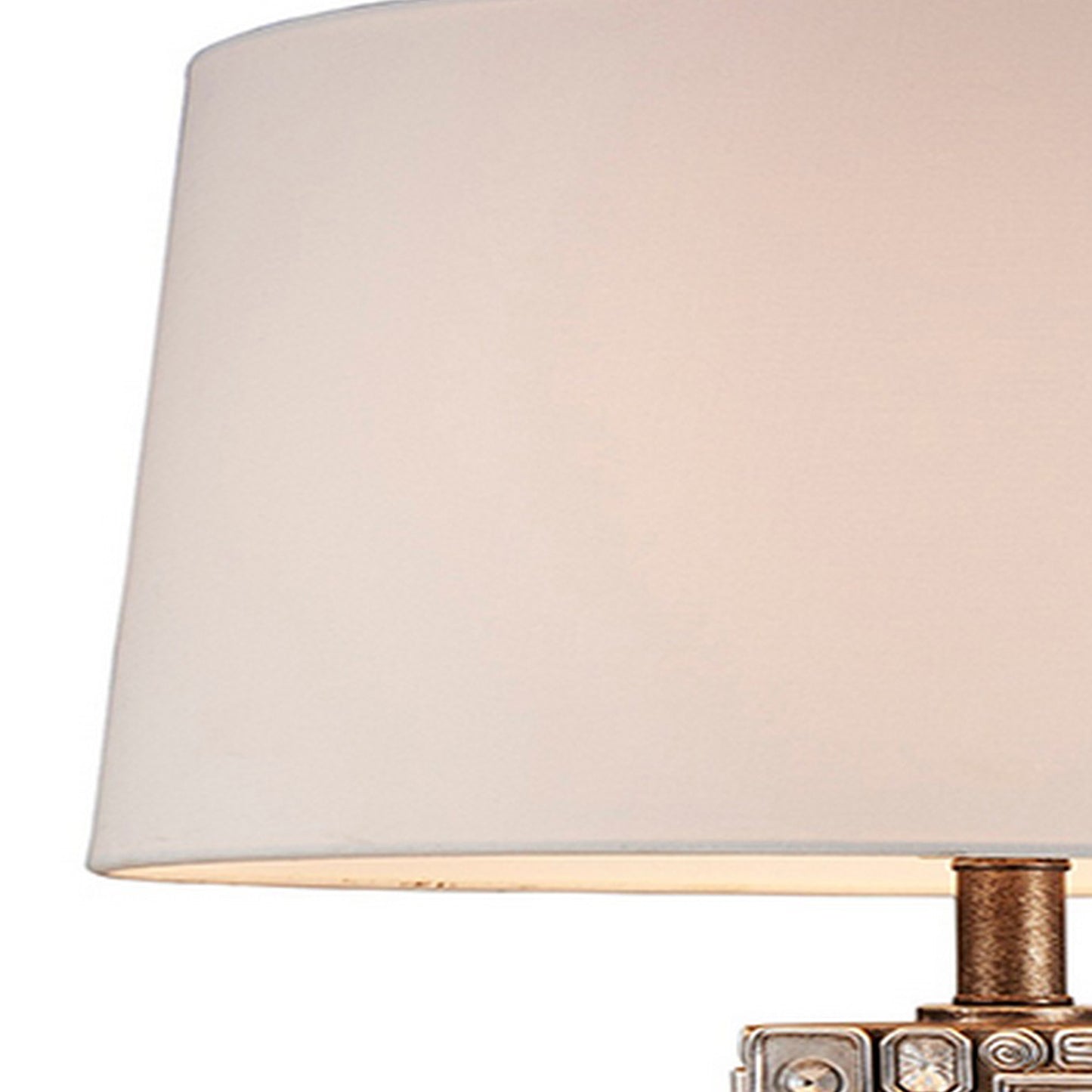 Table Lamp with Abstract Mirror Block Base Bronze