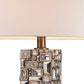 Table Lamp with Abstract Mirror Block Base Bronze