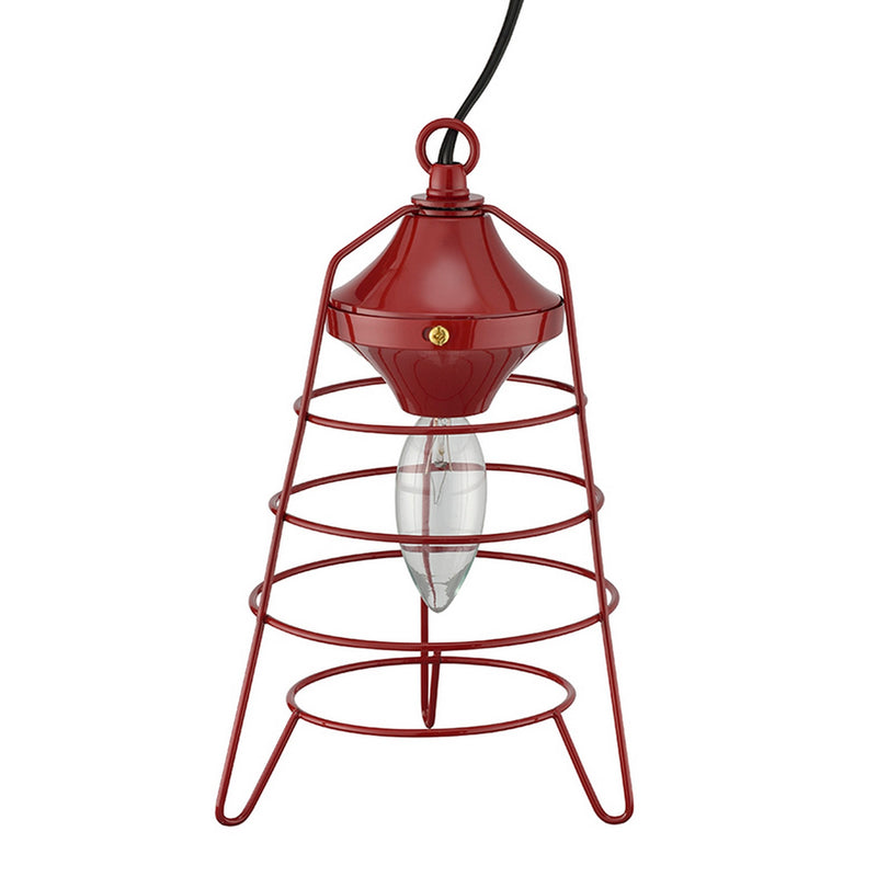 Lantern Table Lamp With Open Metal Frame Red-zoom-