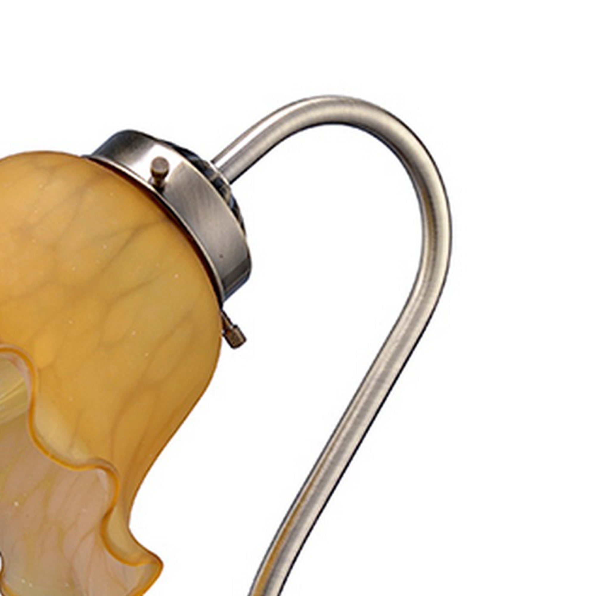 Table Lamp with Gooseneck and Floral Shade Brown and Yellow-zoom-3