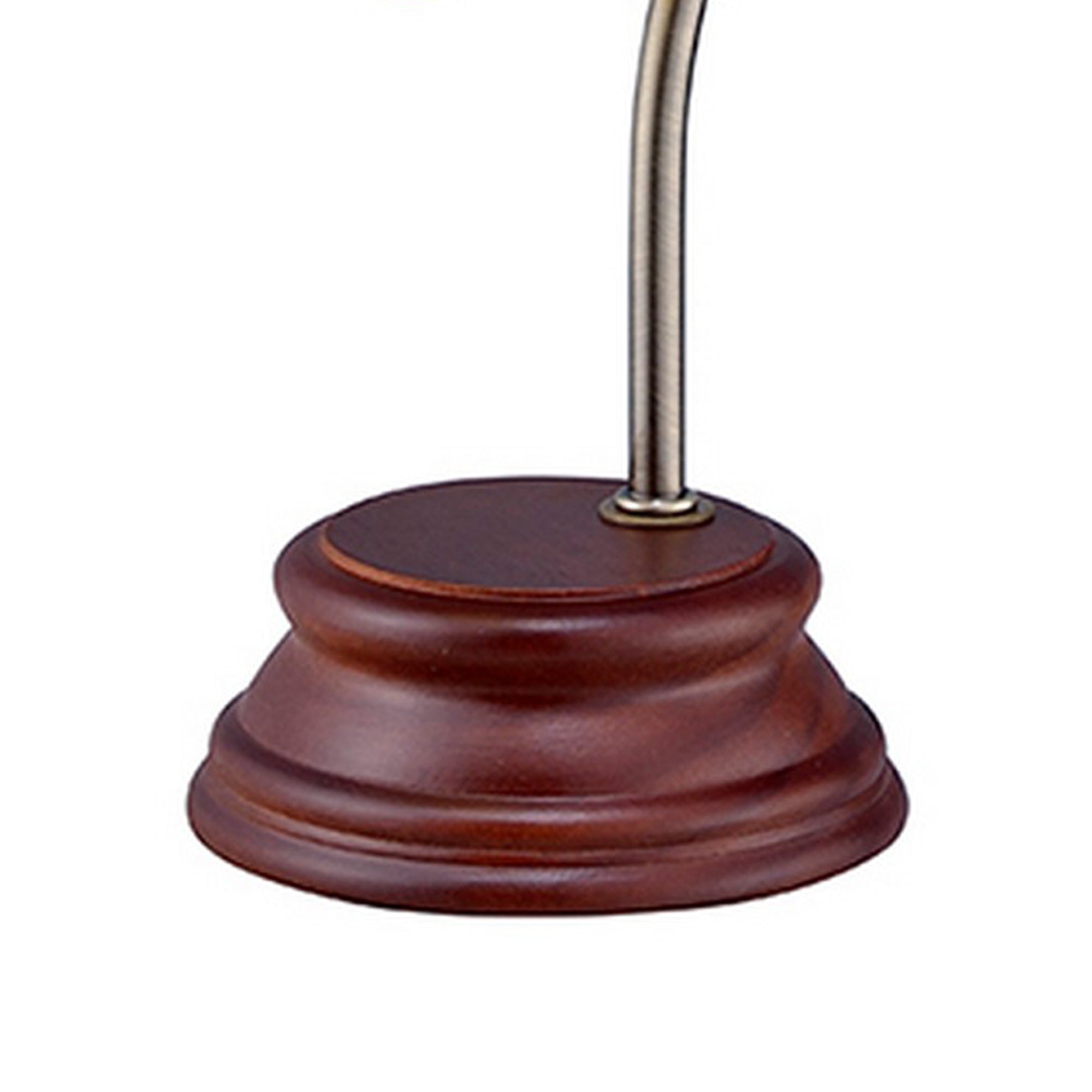 Table Lamp with Gooseneck and Floral Shade Brown and Yellow-zoom-4