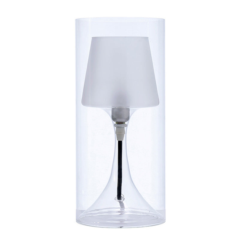 Hurricane Table Lamp with Frosted Glass Shade Clear-zoom-