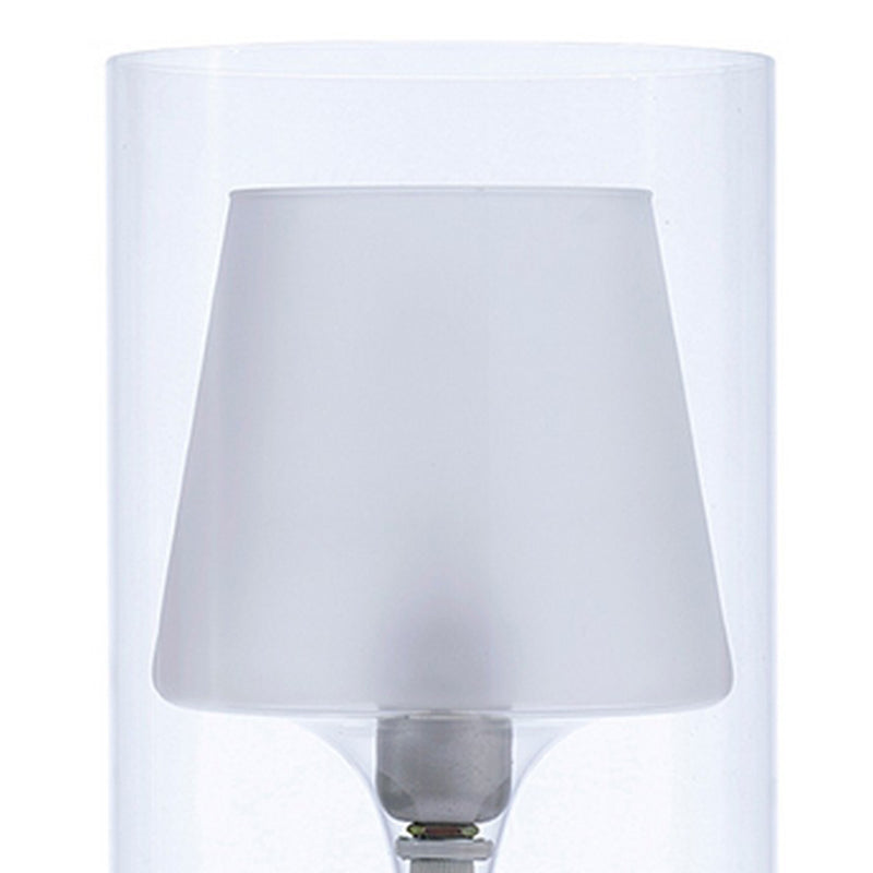 Hurricane Table Lamp with Frosted Glass Shade Clear-zoom-