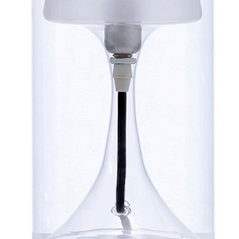 Hurricane Table Lamp with Frosted Glass Shade Clear-zoom-