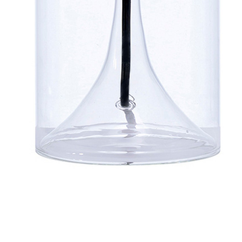 Hurricane Table Lamp with Frosted Glass Shade Clear-zoom-