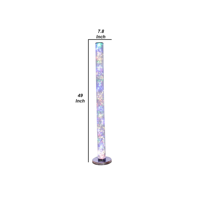 Floor Lamp With Led Bulbs And Wireless Remote Control Silver-zoom-