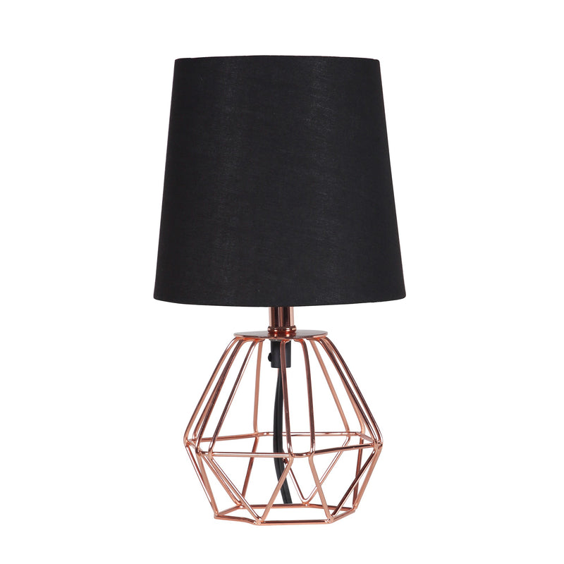 Table Lamp with Hexagon Geometric Metal Base Silver-zoom-