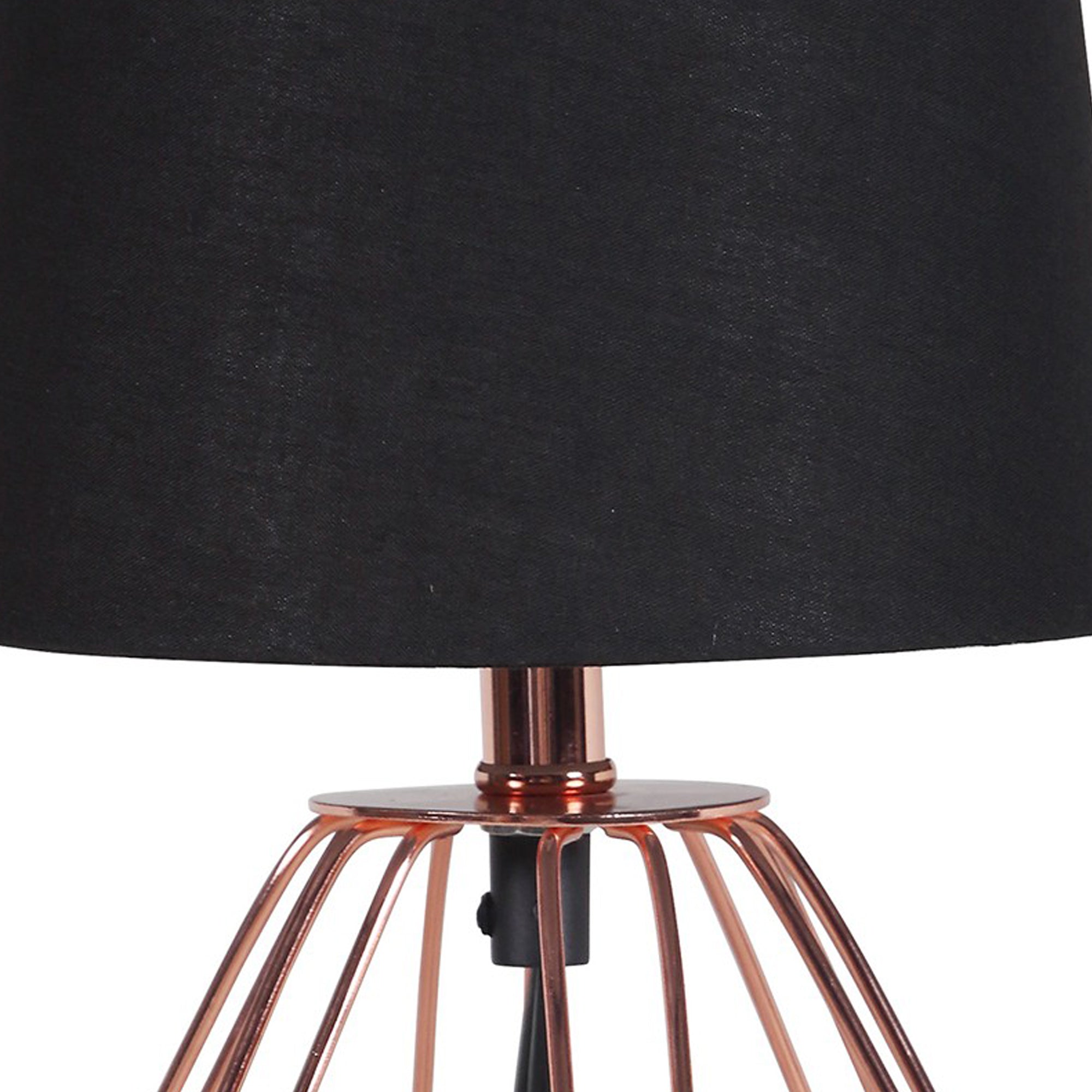 Table Lamp with Hexagon Geometric Metal Base Silver-zoom-3