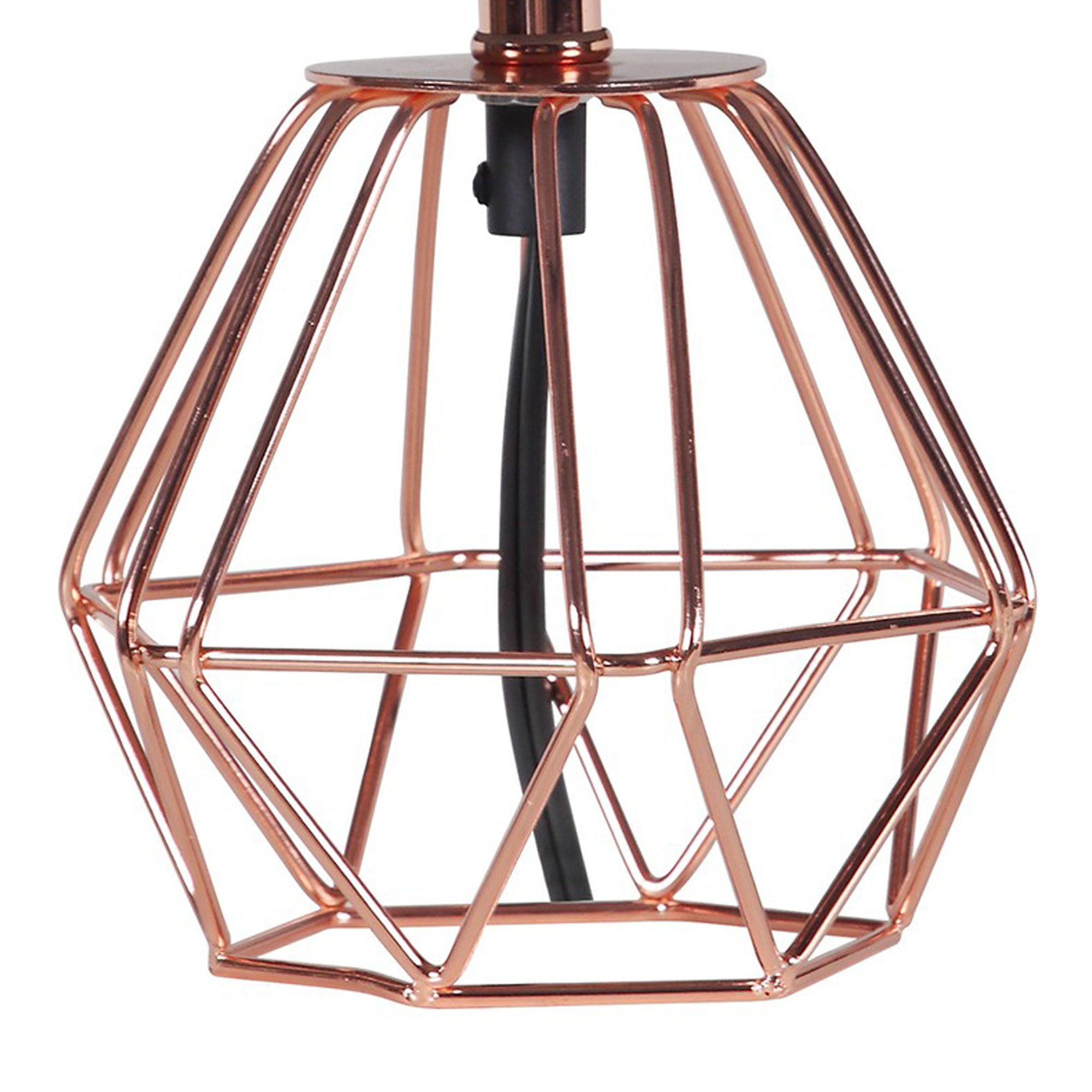 Table Lamp with Hexagon Geometric Metal Base Silver-zoom-4