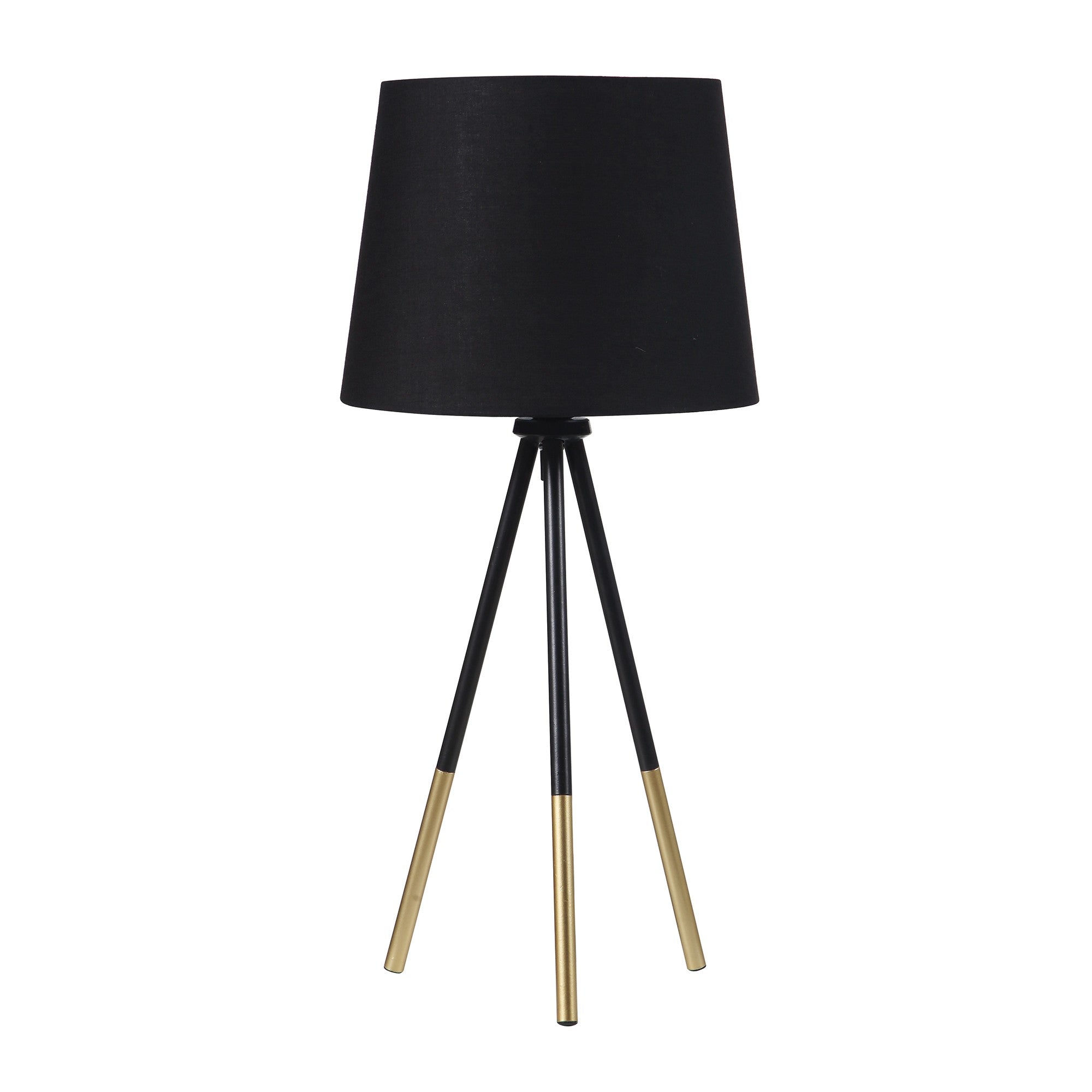 Table Lamp with Tripod Metal Base Black and Gold-zoom-1