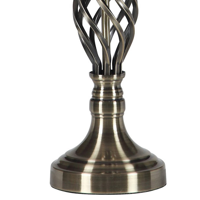 Table Lamp with Open Twisted Metal Base Antique Brass-zoom-