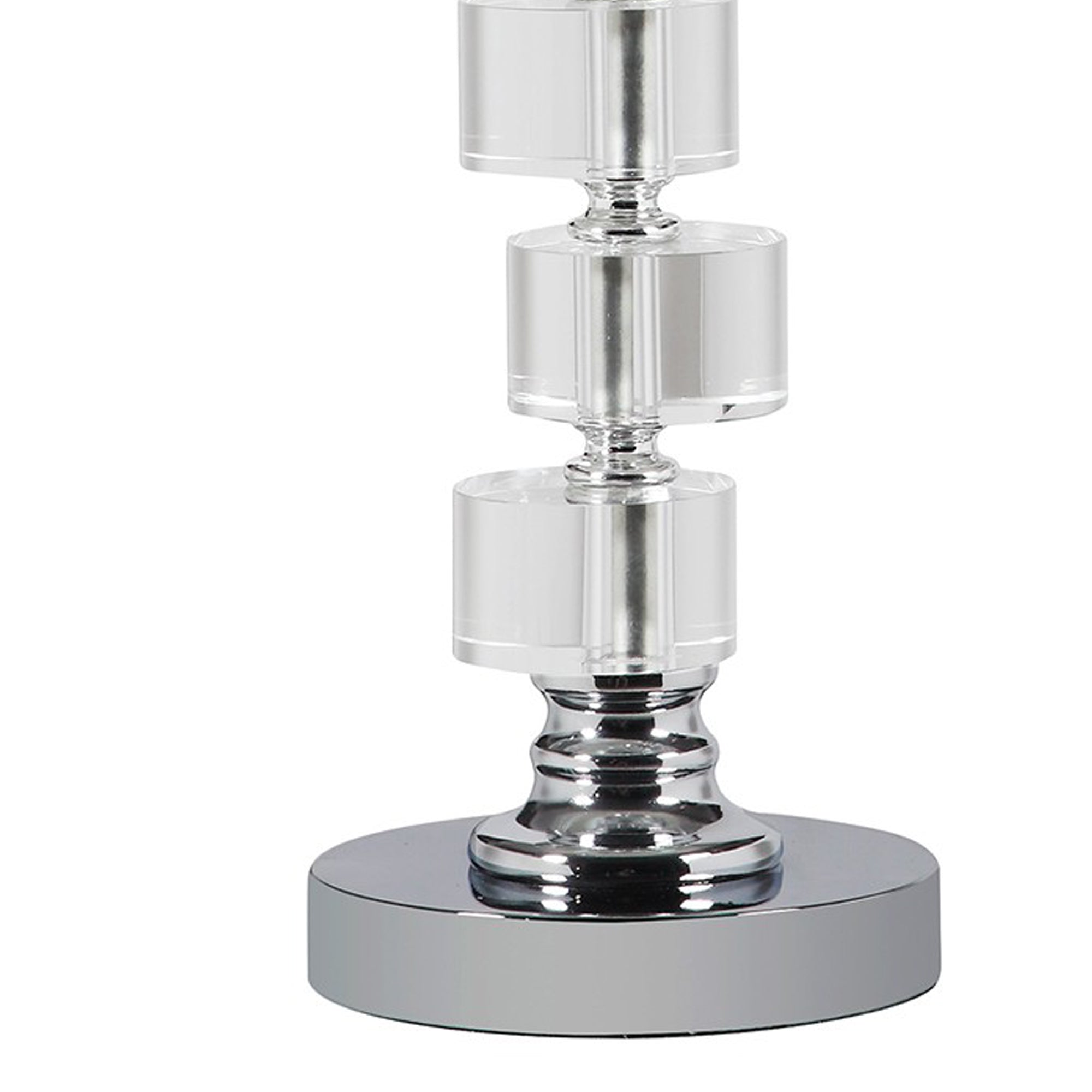 Table Lamp with Zig Zag Crystal Cube Accents Silver