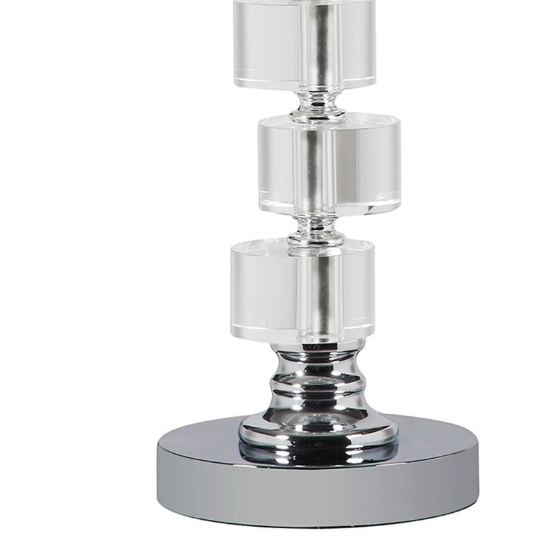 Table Lamp with Zig Zag Crystal Cube Accents Silver-zoom-