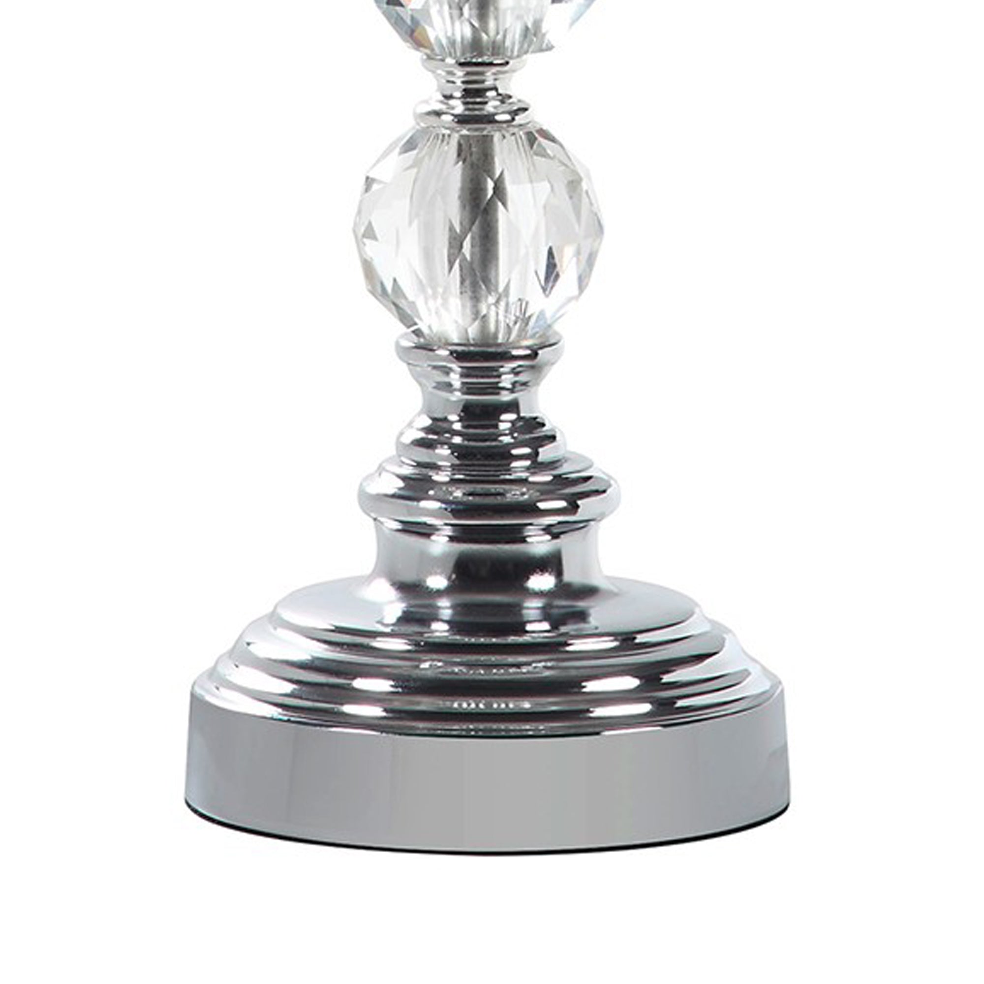 Table Lamp with Orb Stacked Base and Heart Shade Silver
