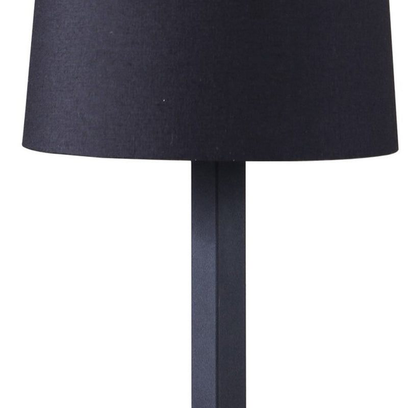 Table Lamp with Metal Cross Legged Base Black-zoom-