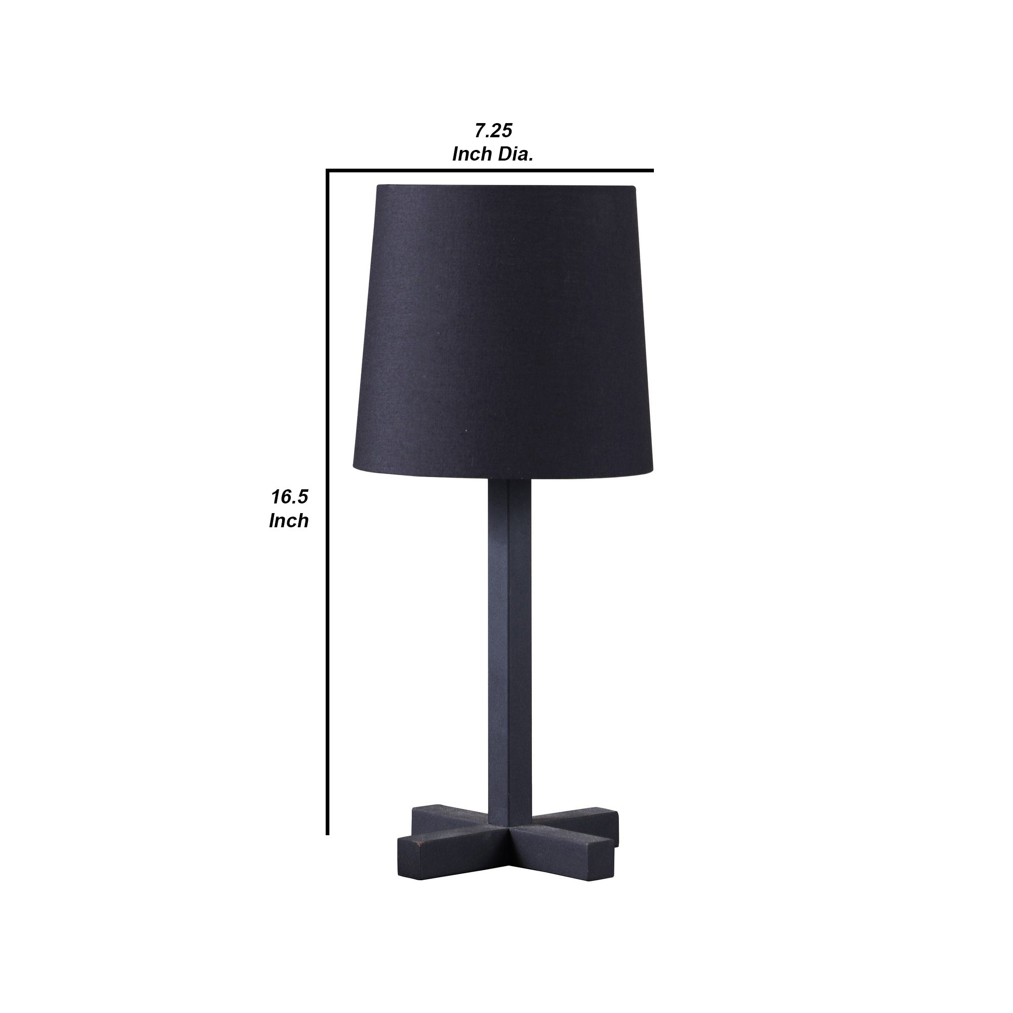 Table Lamp with Metal Cross Legged Base Black-zoom-5
