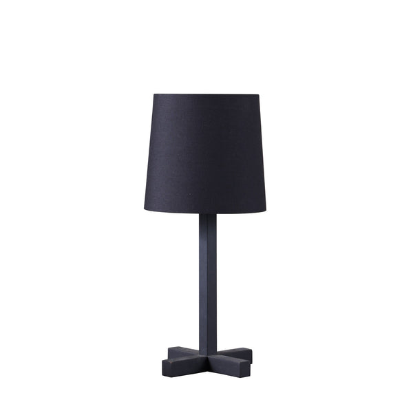 Table Lamp with Metal Cross Legged Base Black