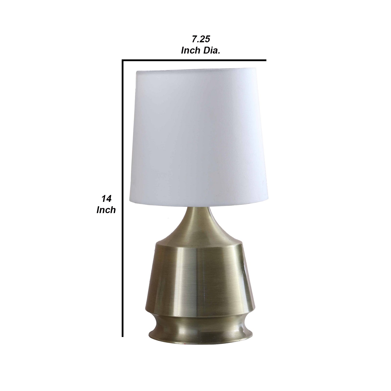 Table Lamp with Metal Bottle Shape Base Antique Brass-zoom-5