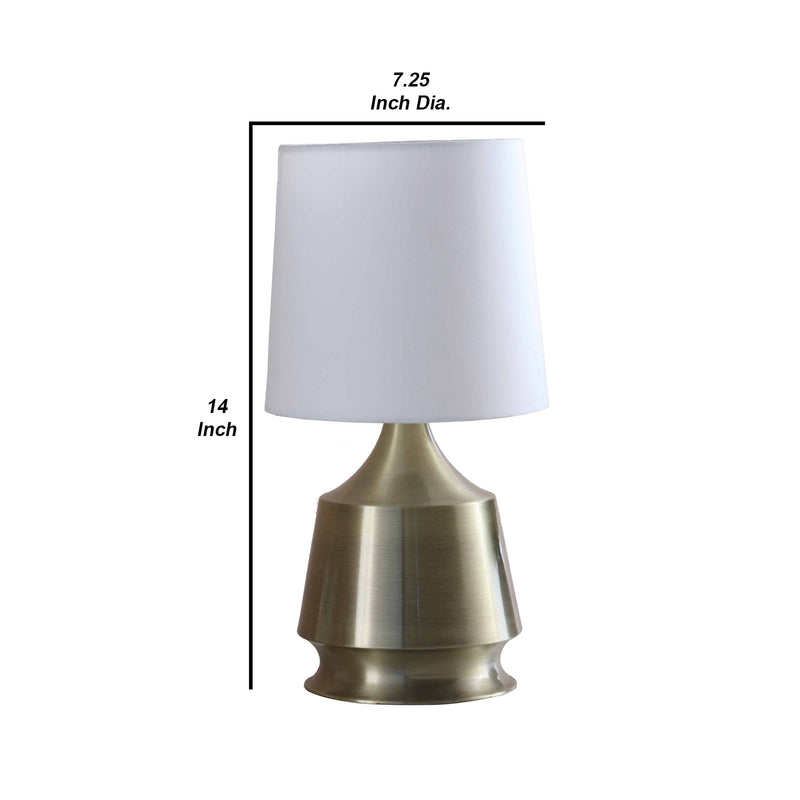 Table Lamp with Metal Bottle Shape Base Antique Brass-zoom-