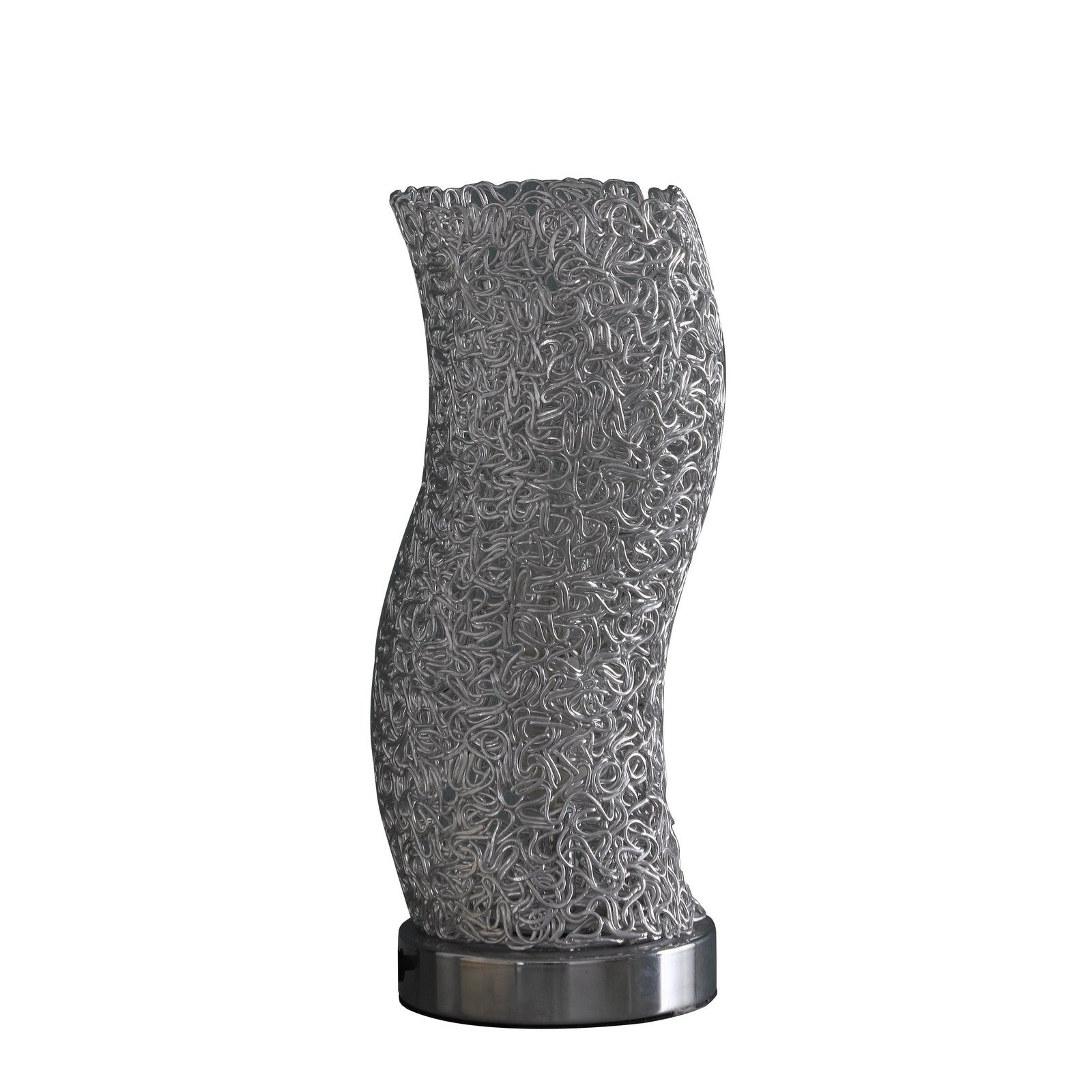 Table Lamp with Curved Aluminum Open Network Silver-zoom-1