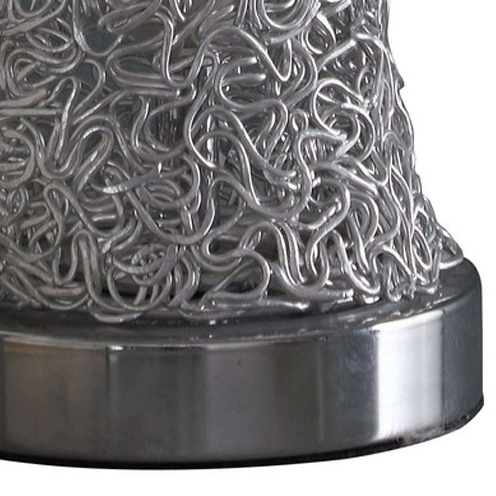 Table Lamp with Curved Aluminum Open Network Silver-zoom-2