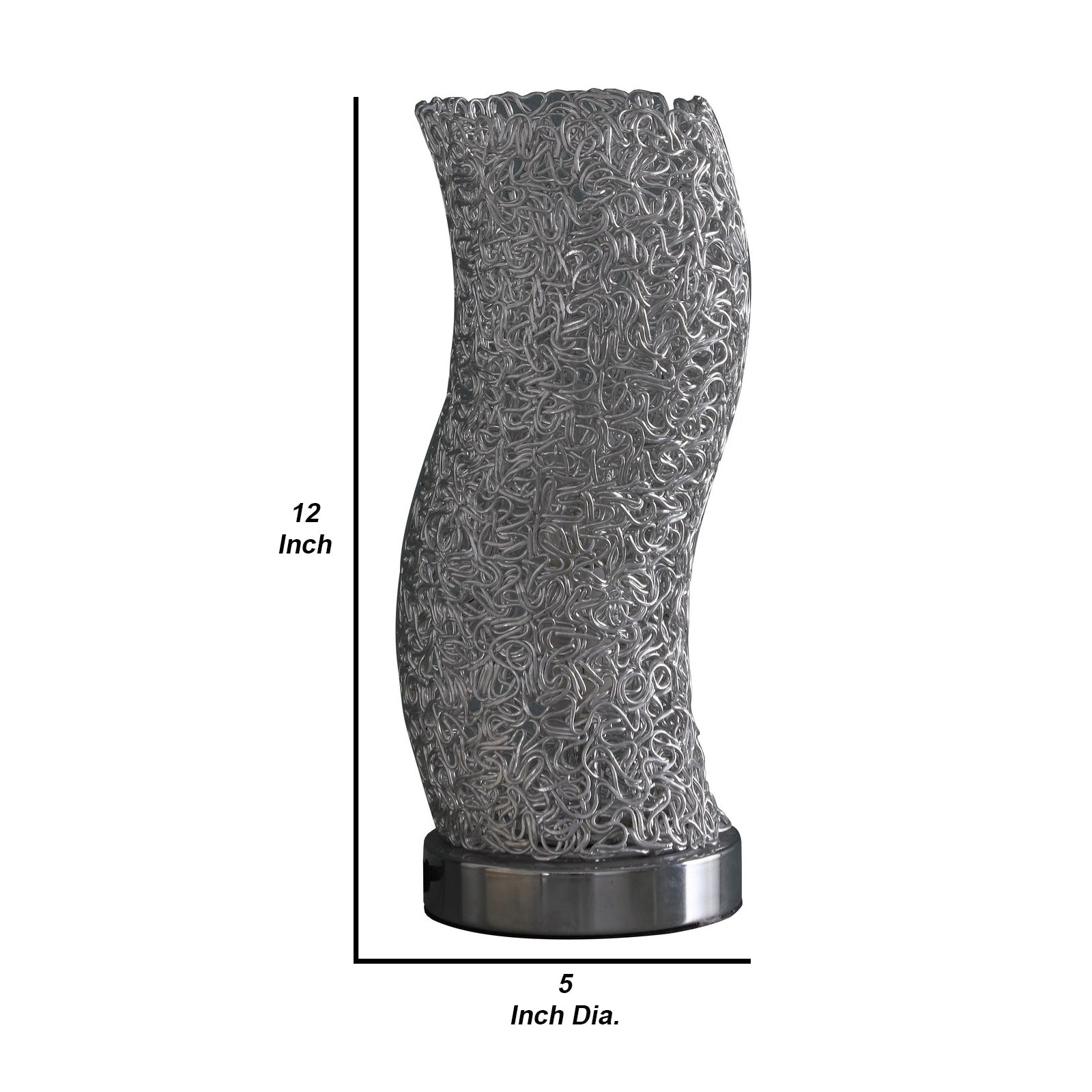 Table Lamp with Curved Aluminum Open Network Silver-zoom-5