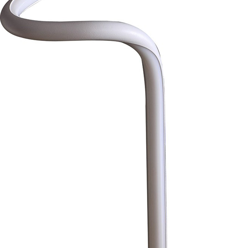 Table Lamp with Metal Curved Integrated LED Matte White-zoom-