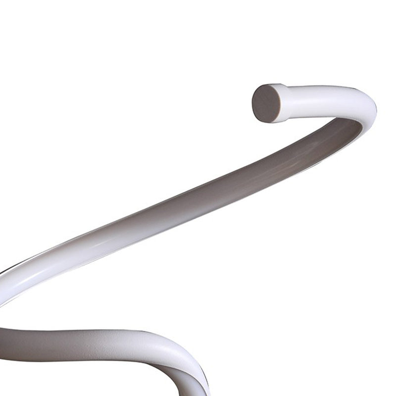 Table Lamp with Metal Curved Integrated LED Matte White-zoom-