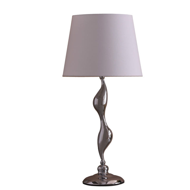 Table Lamp with Metal Female Figurine Base Silver-zoom-