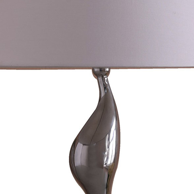 Table Lamp with Metal Female Figurine Base Silver-zoom-