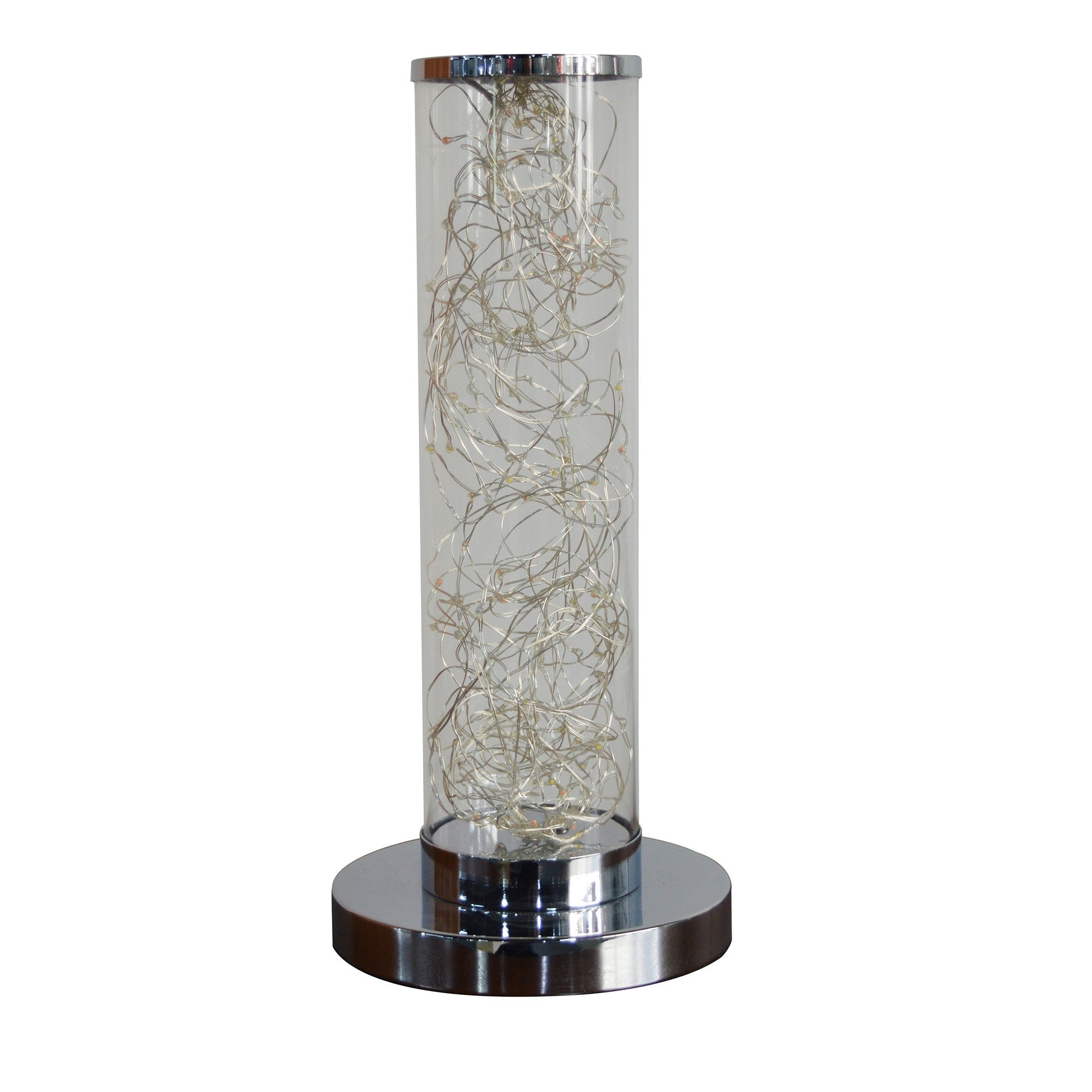 Column Table Lamp with 90 Pieces LED Rope Bulbs Silver
