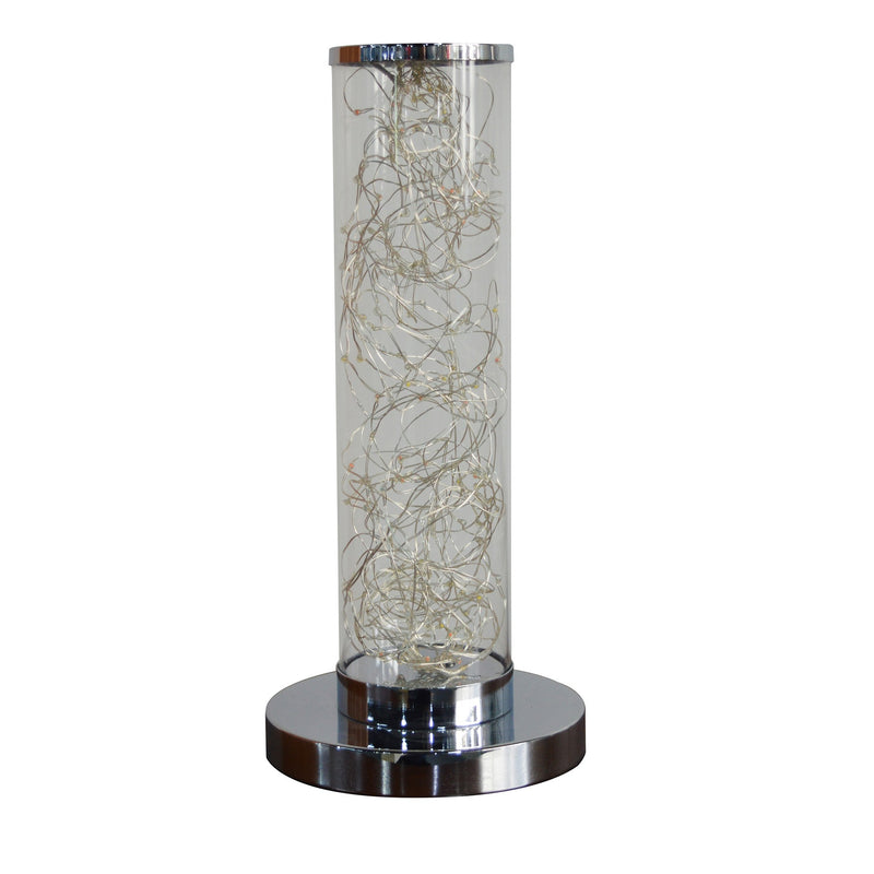 Column Table Lamp with 90 Pieces LED Rope Bulbs Silver-zoom-