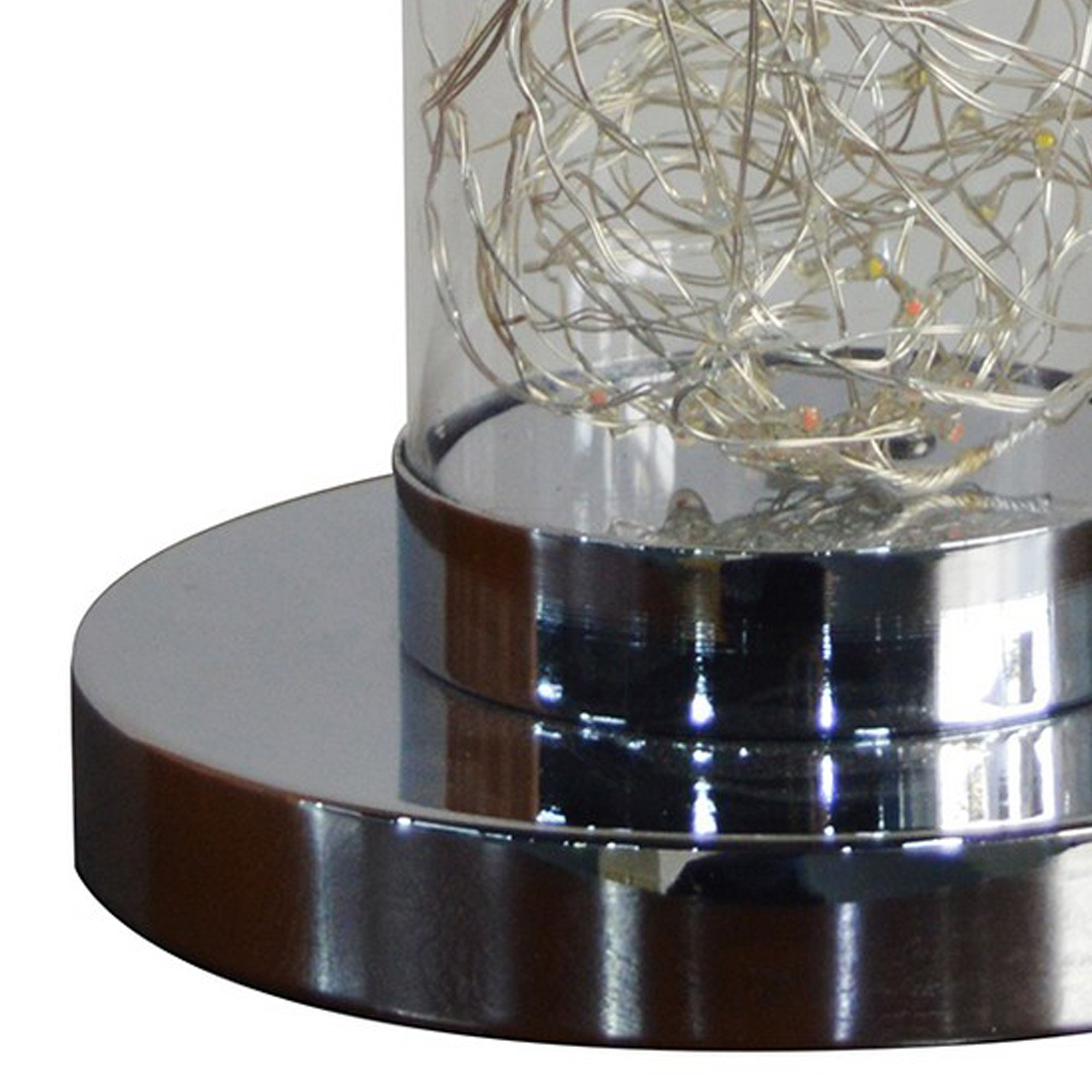 Column Table Lamp with 90 Pieces LED Rope Bulbs Silver
