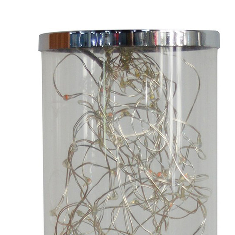 Column Table Lamp with 90 Pieces LED Rope Bulbs Silver-zoom-
