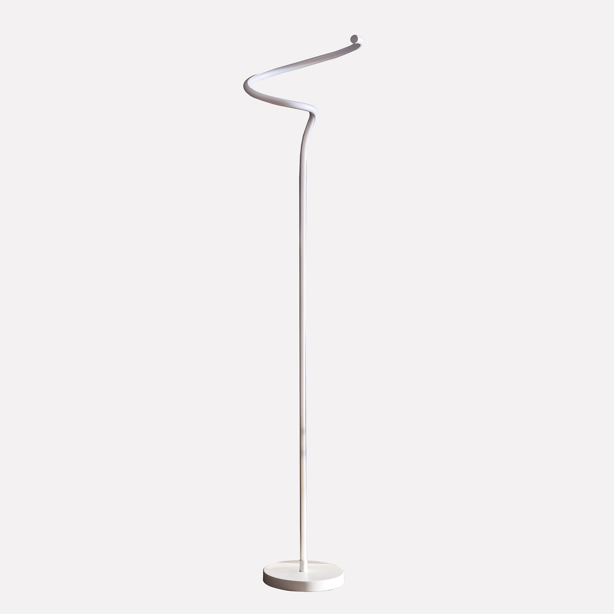Floor Lamp With Metal Curved Integrated Led Matte White-zoom-1