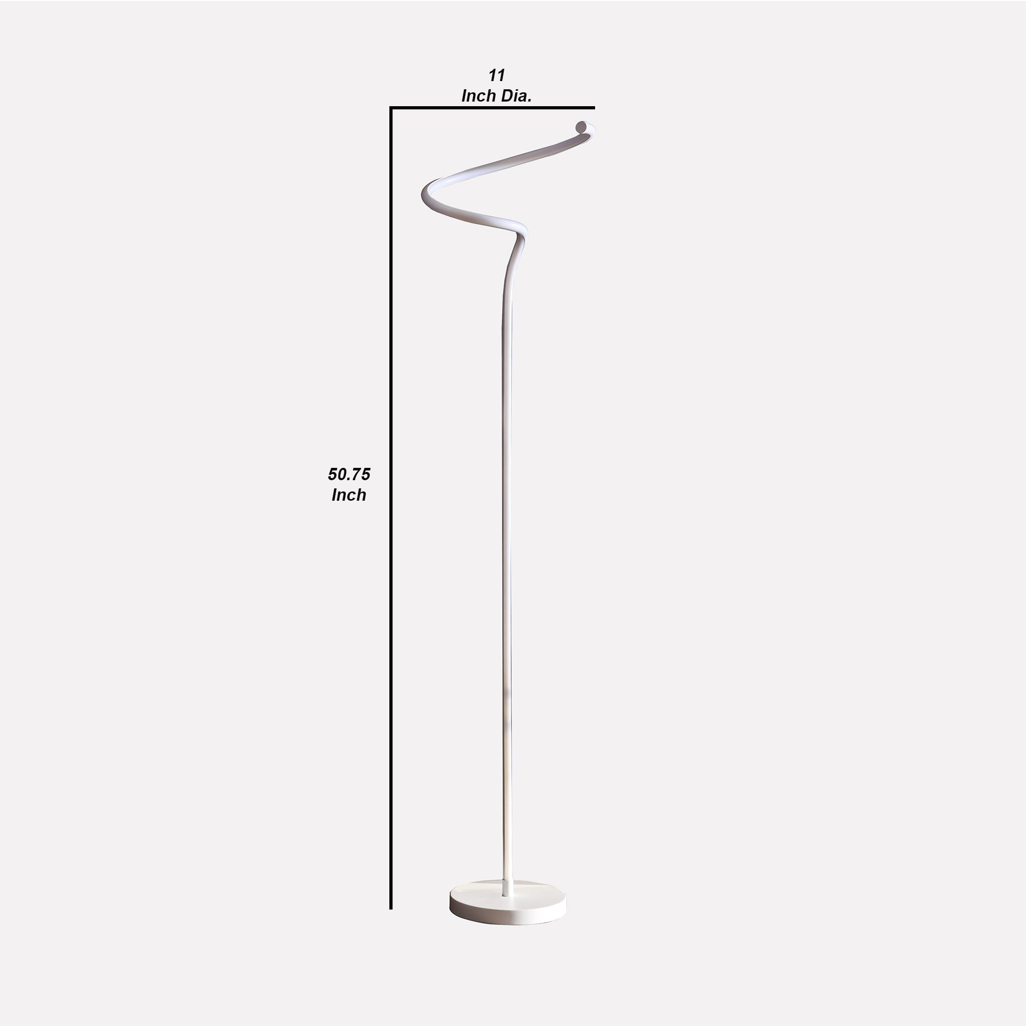 Floor Lamp With Metal Curved Integrated Led Matte White-zoom-5