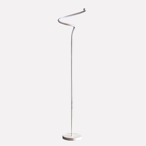 Floor Lamp With Metal Curved Integrated Led Matte White