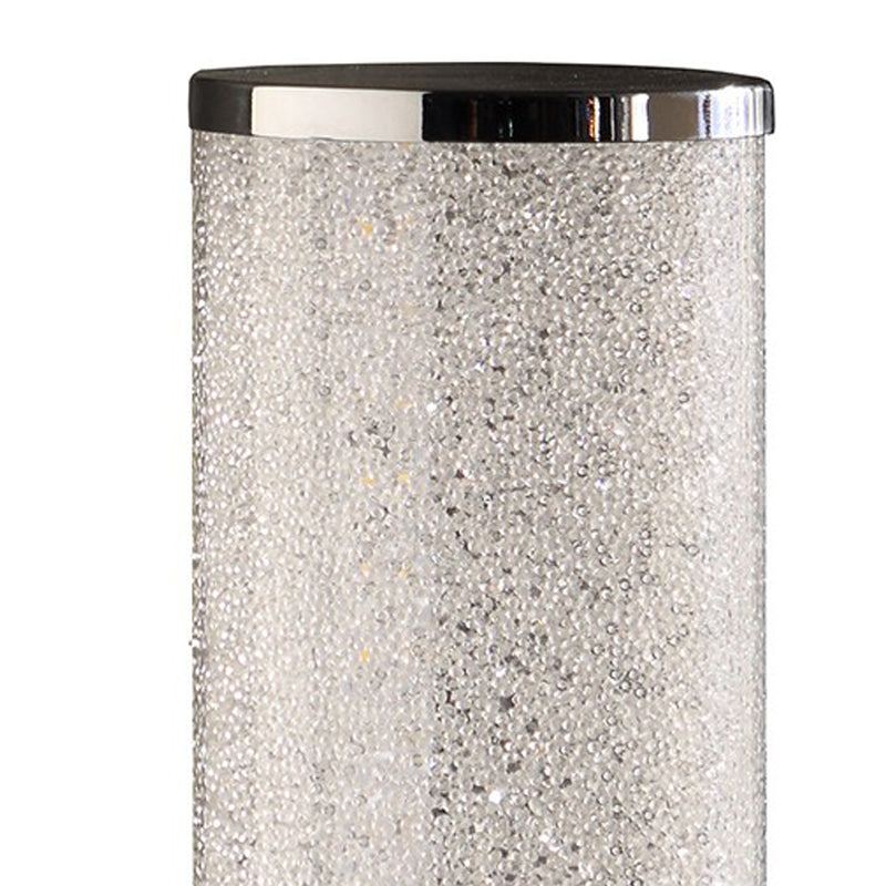 Column Table Lamp with 90 PCS LED and Crystal Sandrocks Silver-zoom-