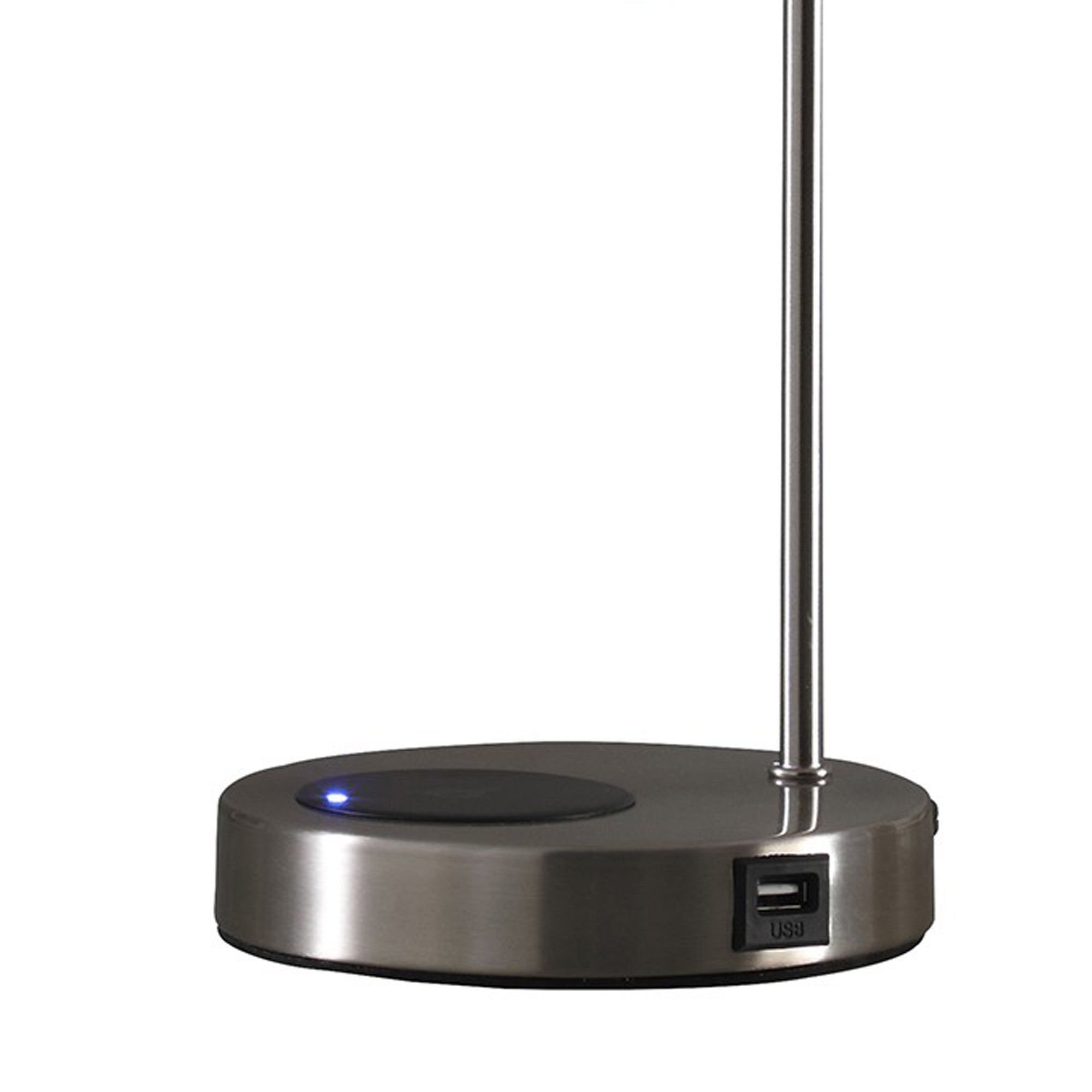 Table Lamp with Wireless Charging and USB Port Silver-zoom-2