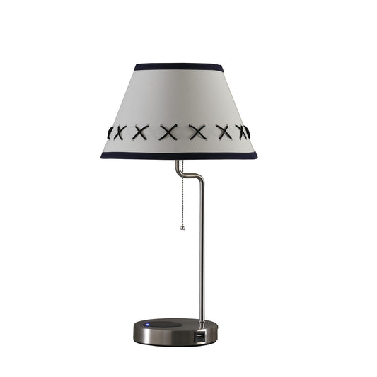 Table Lamp with Wireless Charging and USB Port Silver