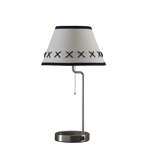 Table Lamp with Wireless Charging and USB Port Silver