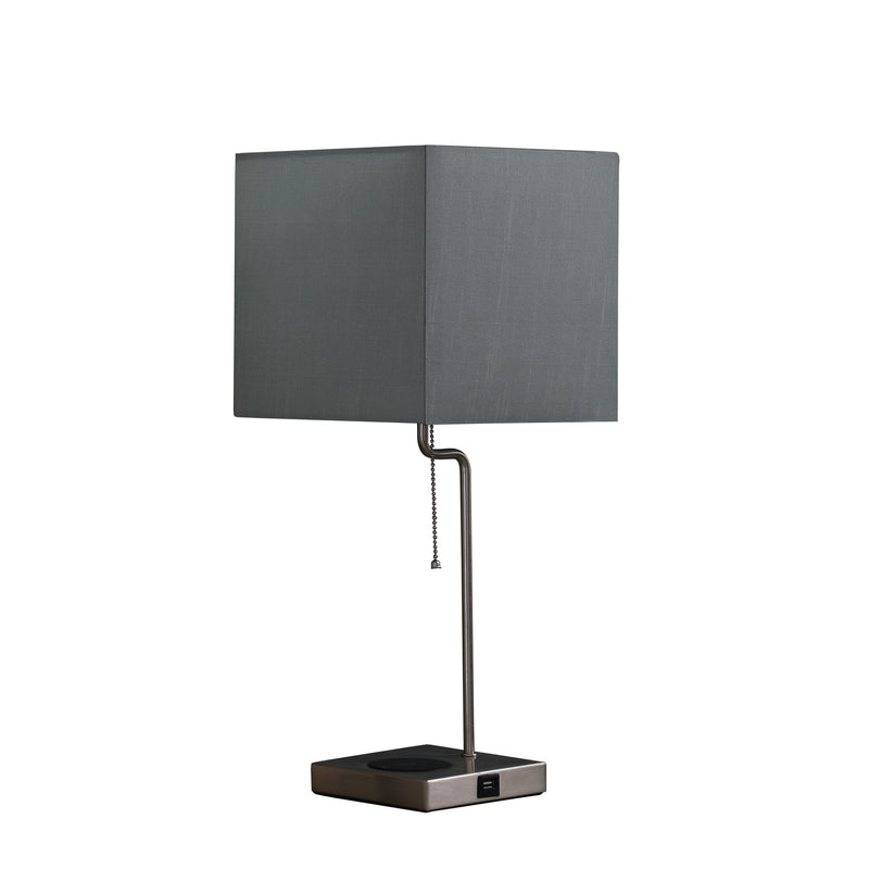 Table Lamp with Wireless Charging and Square Shade Silver-zoom-