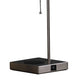 Table Lamp with Wireless Charging and Square Shade Silver