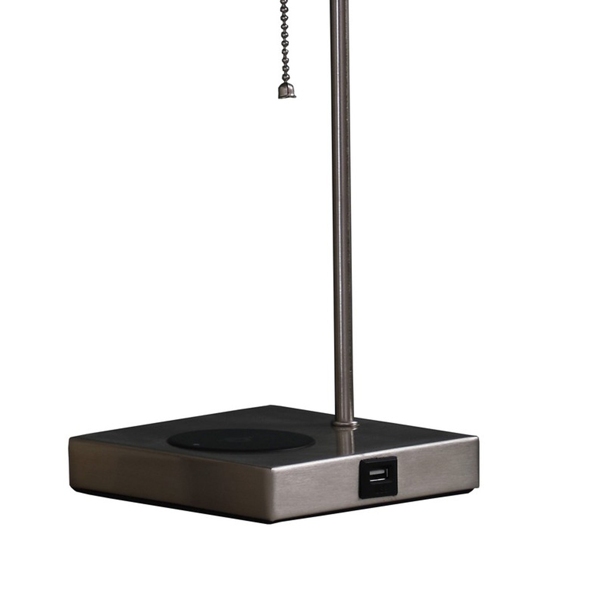 Table Lamp with Wireless Charging and Square Shade Silver-zoom-3