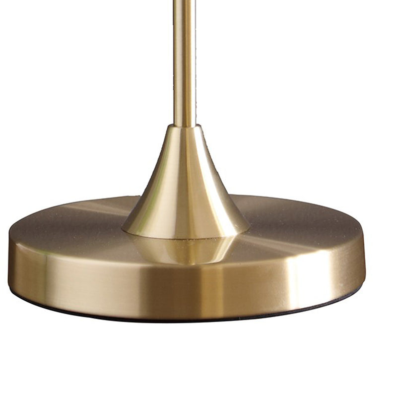 Table Lamp with Metal Base and Glass Globe Shade Gold-zoom-