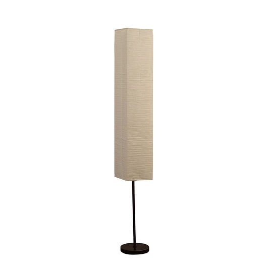 Floor Lamp With Linear Metal Base And Column Shade Black