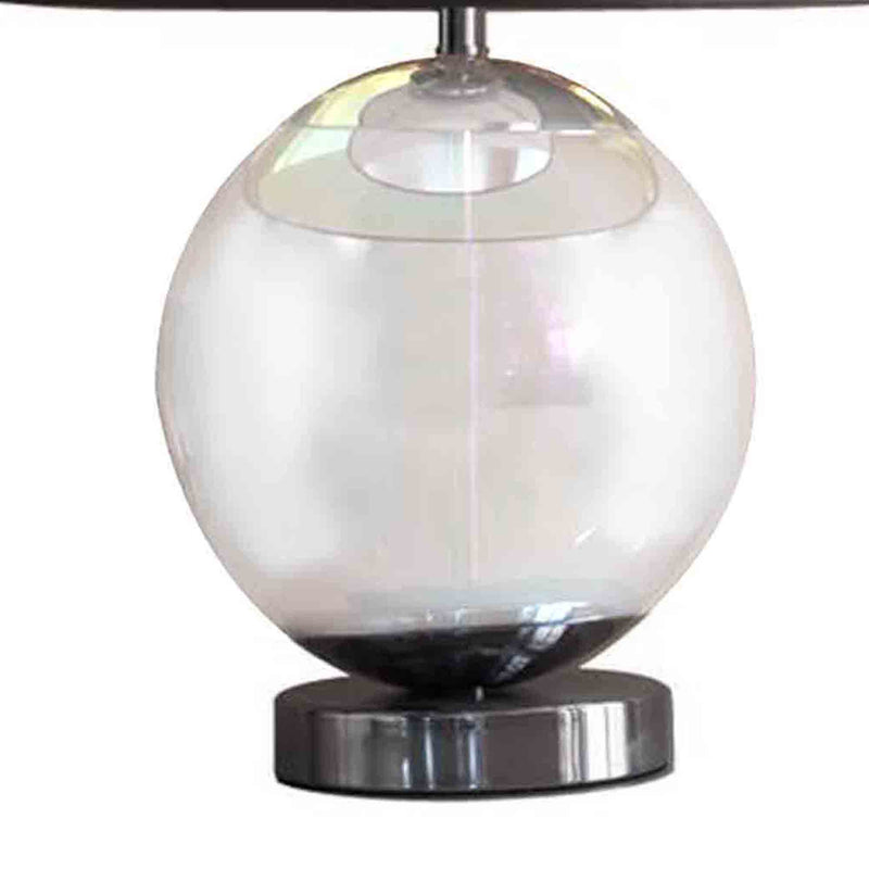 Table Lamp with Glass Orb and Metal Base Silver-zoom-