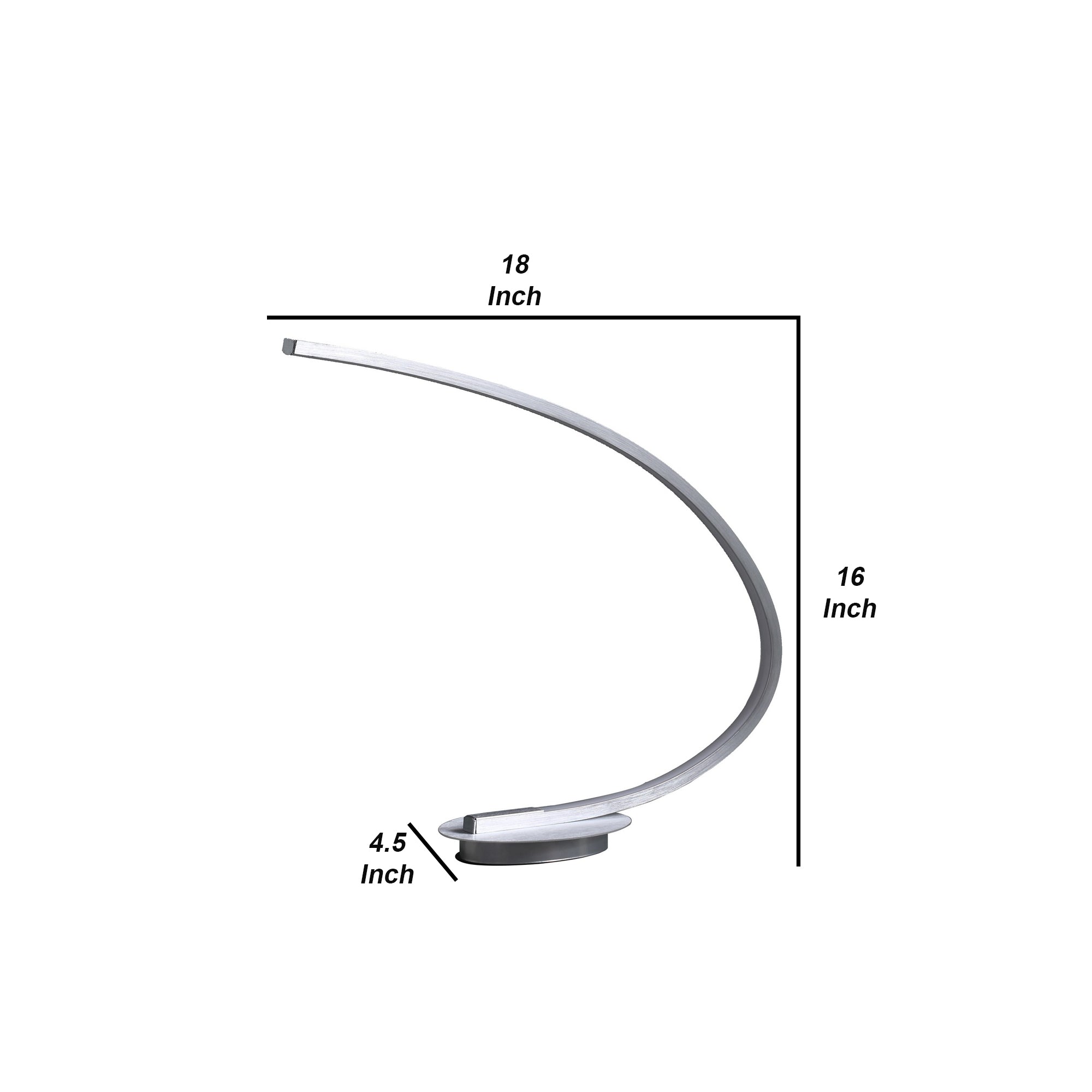 Table Lamp with Arched Tube LED Brushed Silver-zoom-5