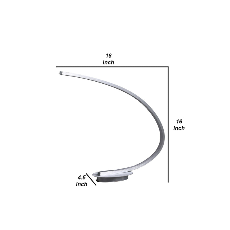 Table Lamp with Arched Tube LED Brushed Silver-zoom-