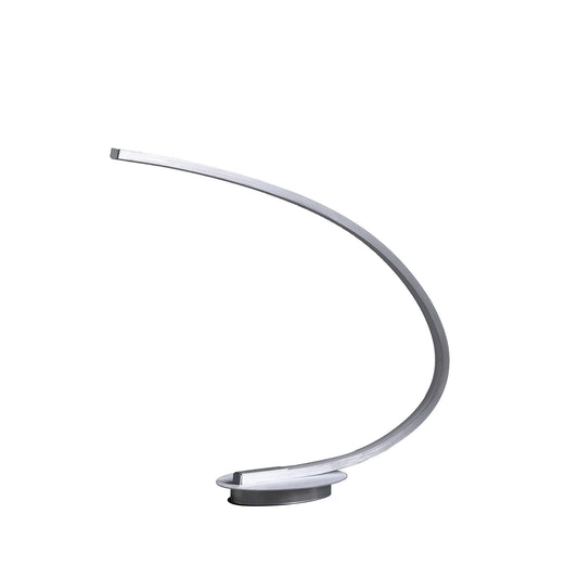 Table Lamp with Arched Tube LED Brushed Silver